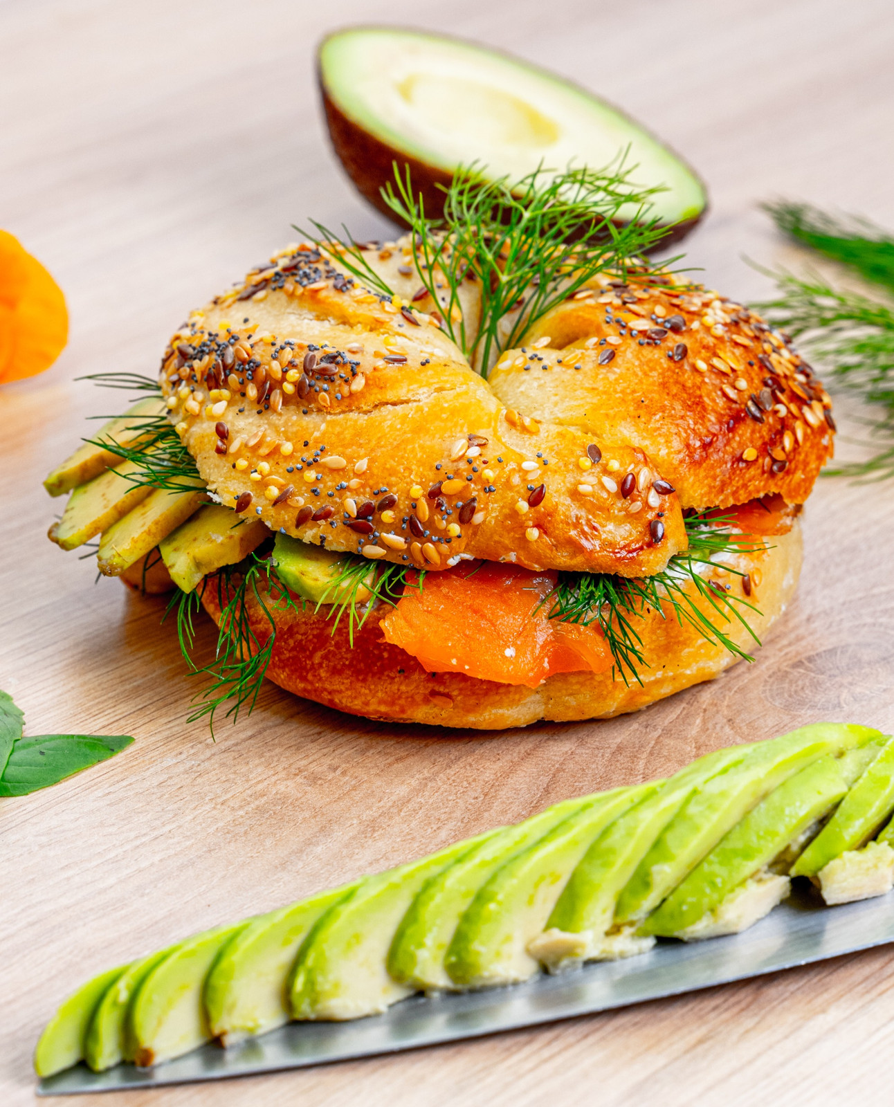 Salmon & Avocado Bagel